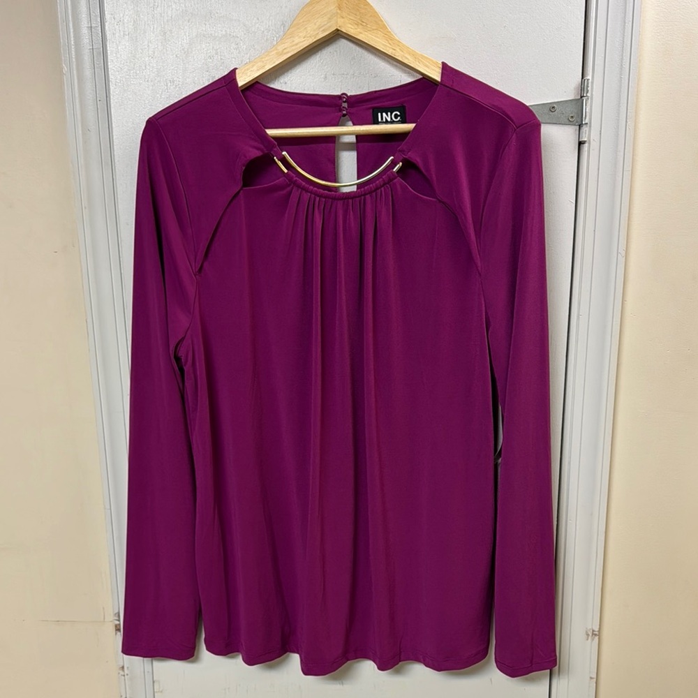 INC International Concepts Women's Purple Top